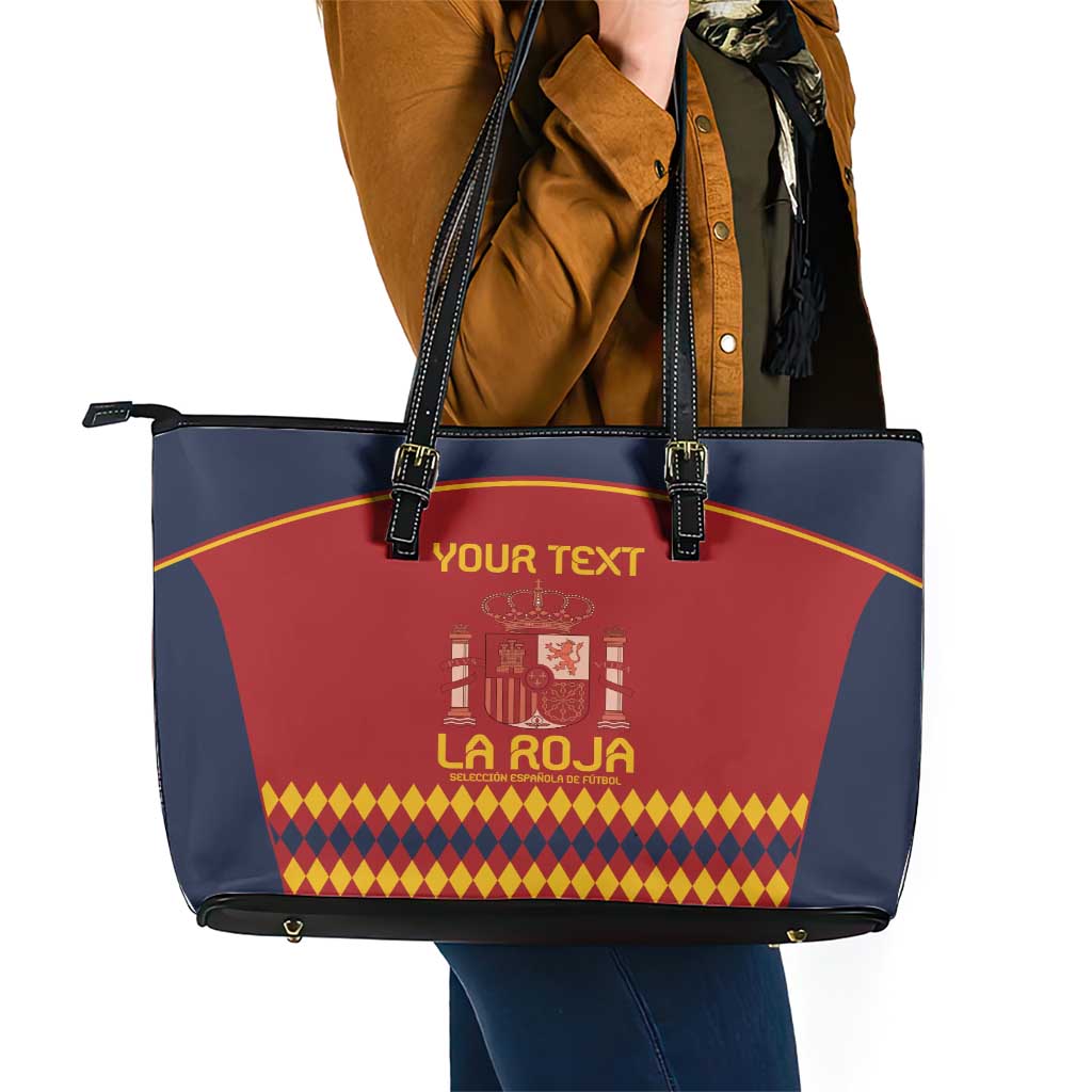Custom Spain Football Leather Tote Bag Come on La Roja LT9