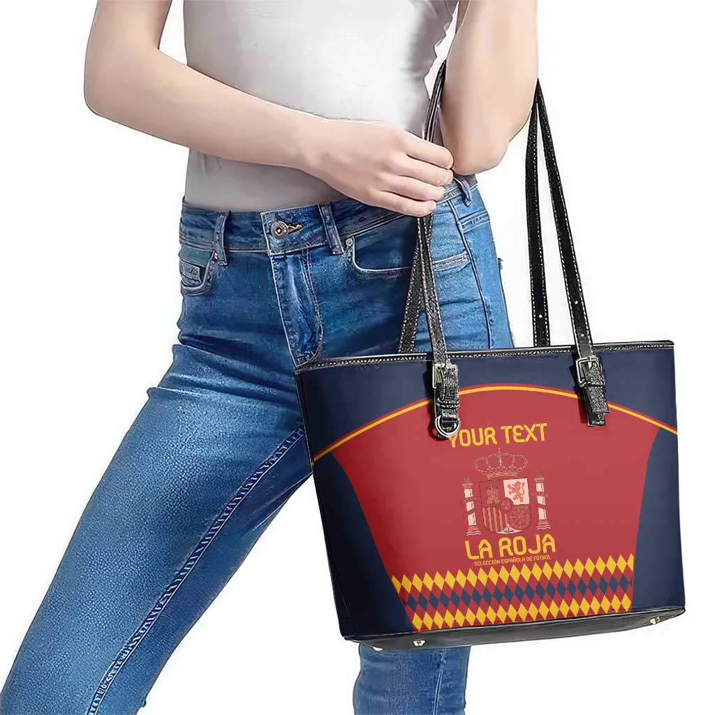 Custom Spain Football Leather Tote Bag Come on La Roja LT9