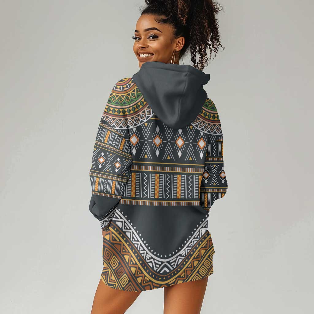 Afro Ethnic Native Pattern Hoodie Dress LT9