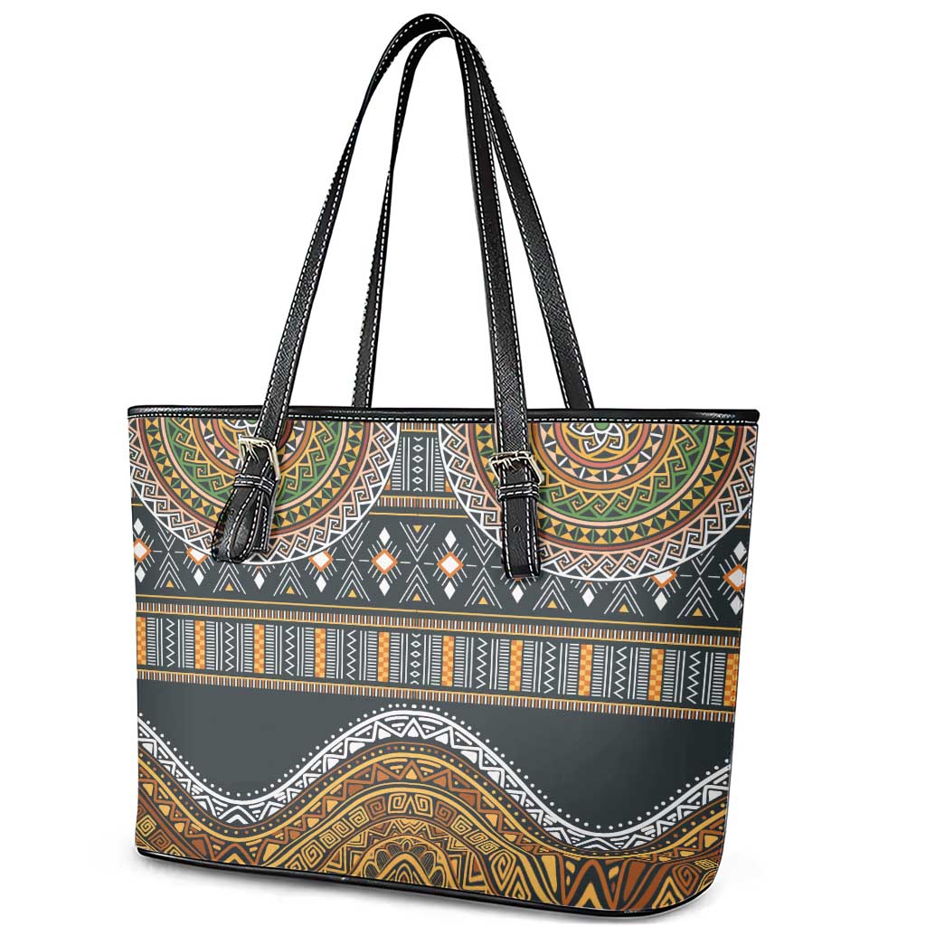 Africa Ethnic Native Pattern Leather Tote Bag LT9