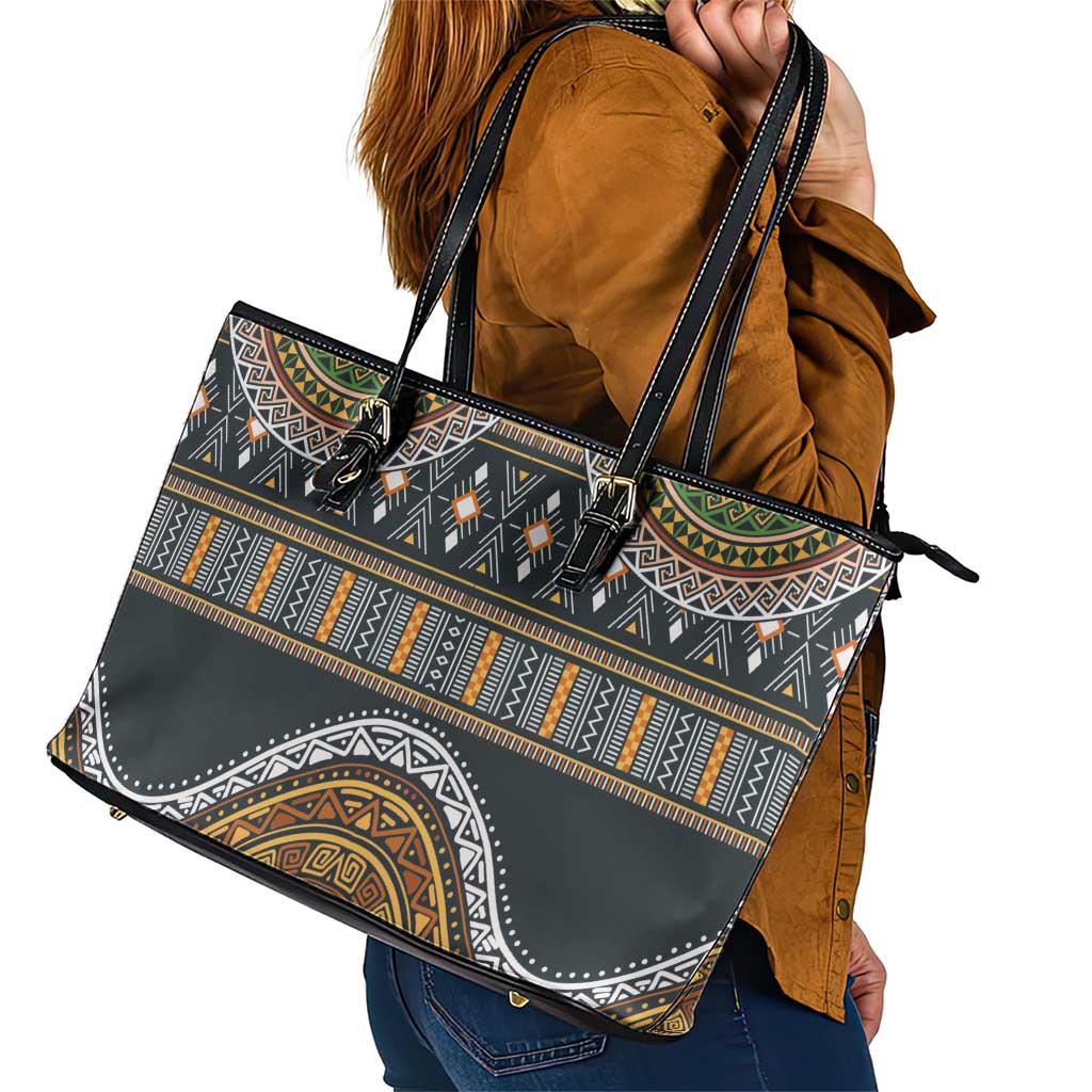 Africa Ethnic Native Pattern Leather Tote Bag LT9
