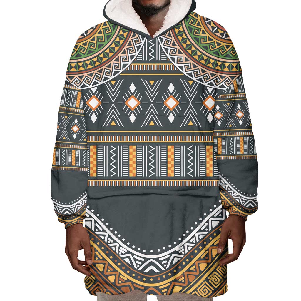 Afro Ethnic Native Pattern Wearable Blanket Hoodie LT9