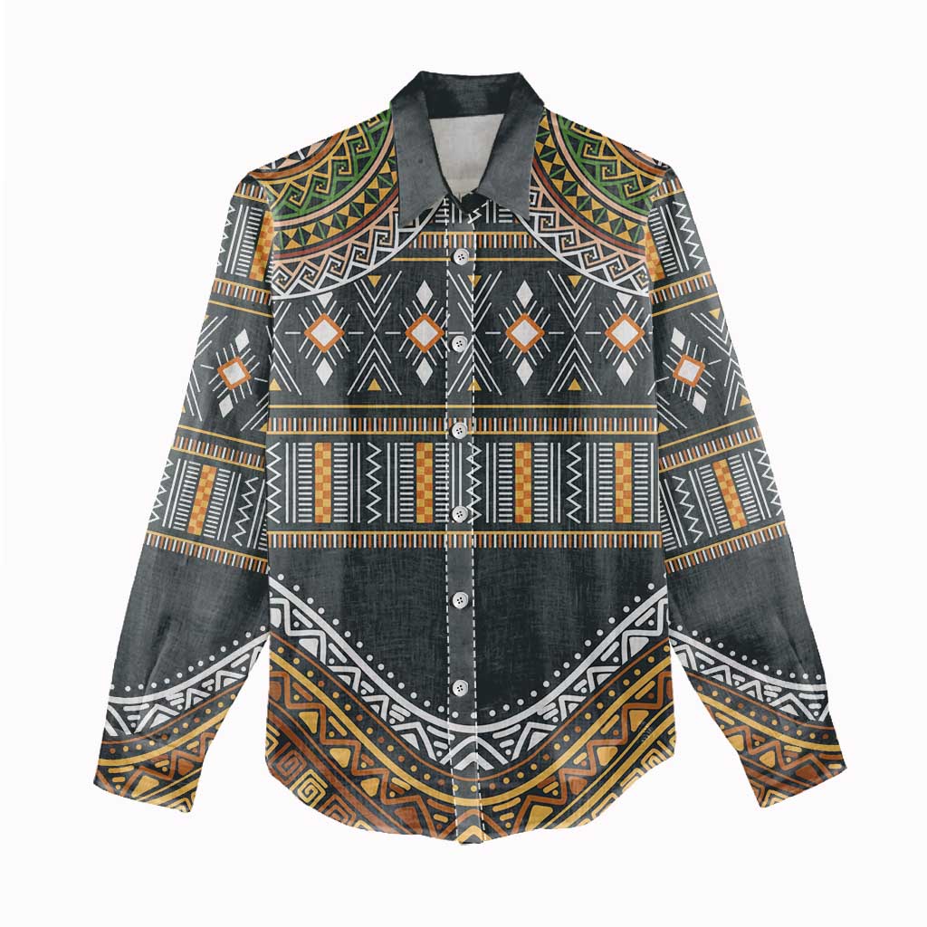 Afro Ethnic Native Pattern Women Casual Shirt LT9