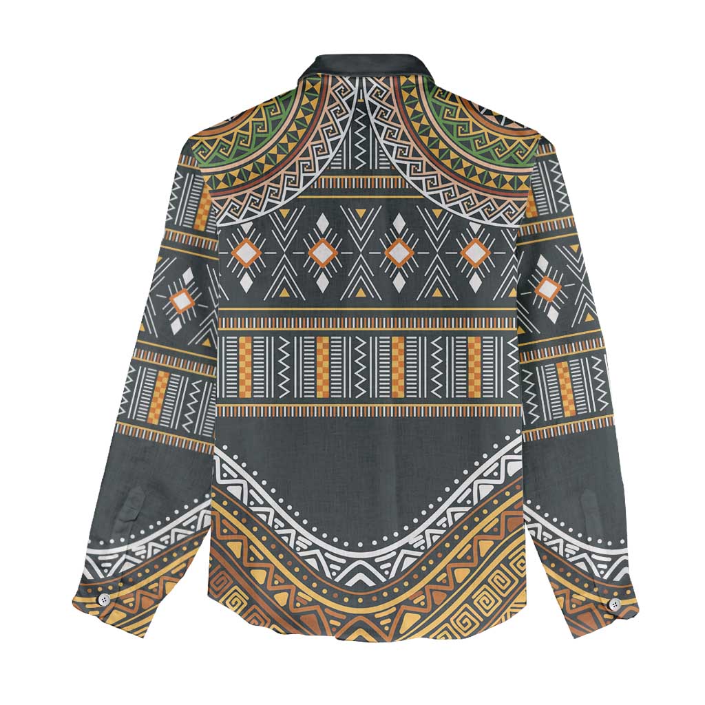 Afro Ethnic Native Pattern Women Casual Shirt LT9