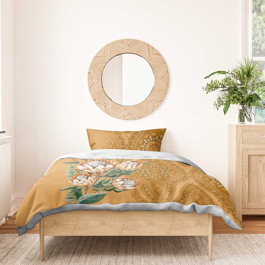 Afro King Proteas Dashiki Motif Bedding Set Gold Style LT9