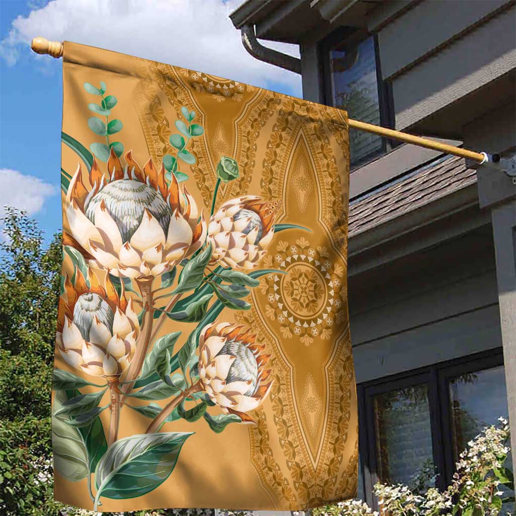Afro King Proteas Dashiki Motif Garden Flag Gold Style LT9