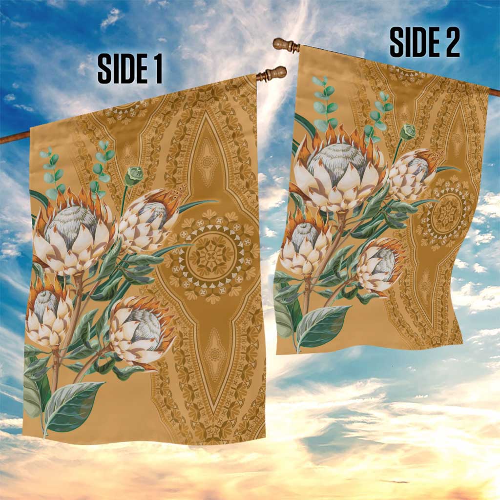 Afro King Proteas Dashiki Motif Garden Flag Gold Style LT9