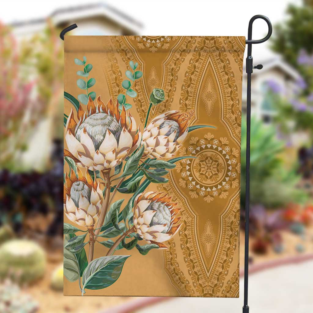Afro King Proteas Dashiki Motif Garden Flag Gold Style LT9