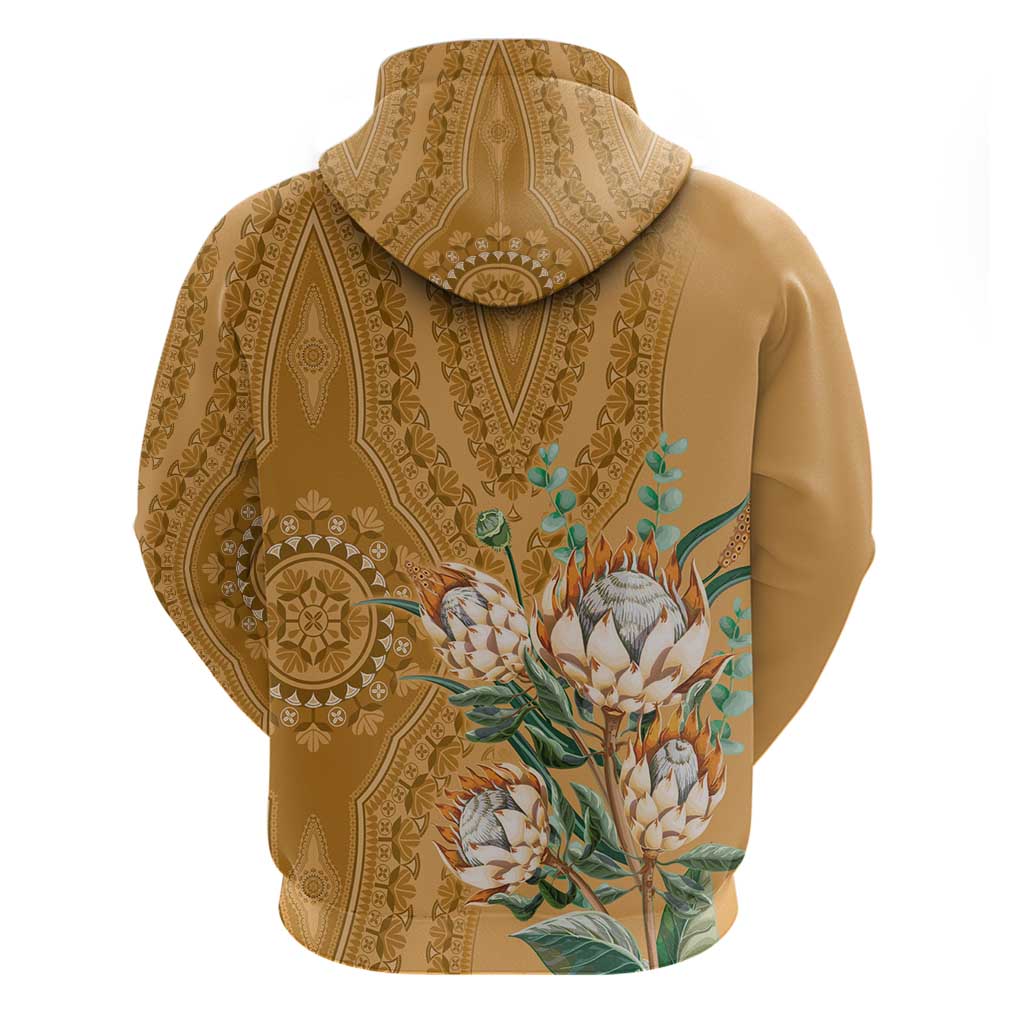 Africa King Proteas Dashiki Motif Hoodie Gold Style LT9