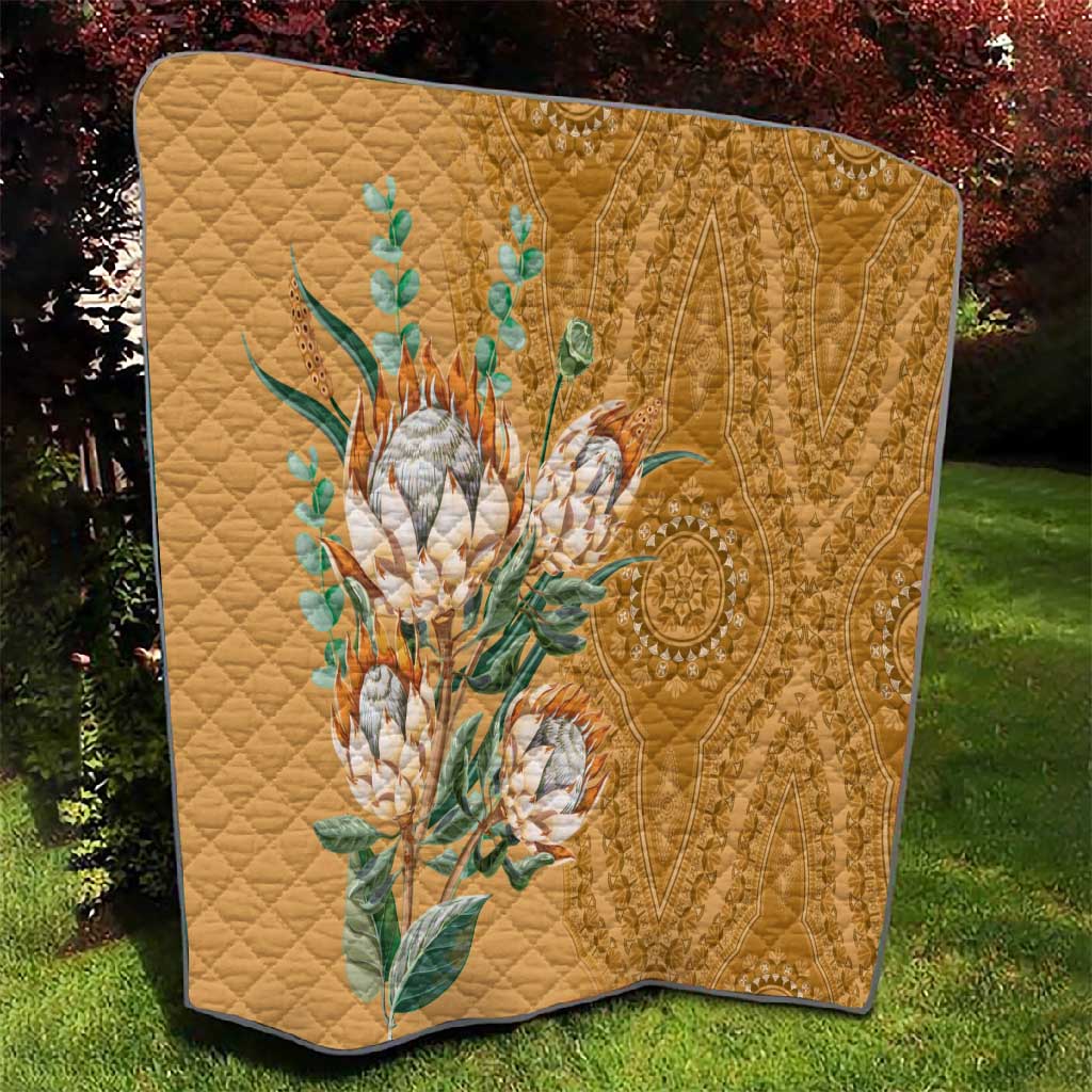 Afro King Proteas Dashiki Motif Quilt Gold Style LT9