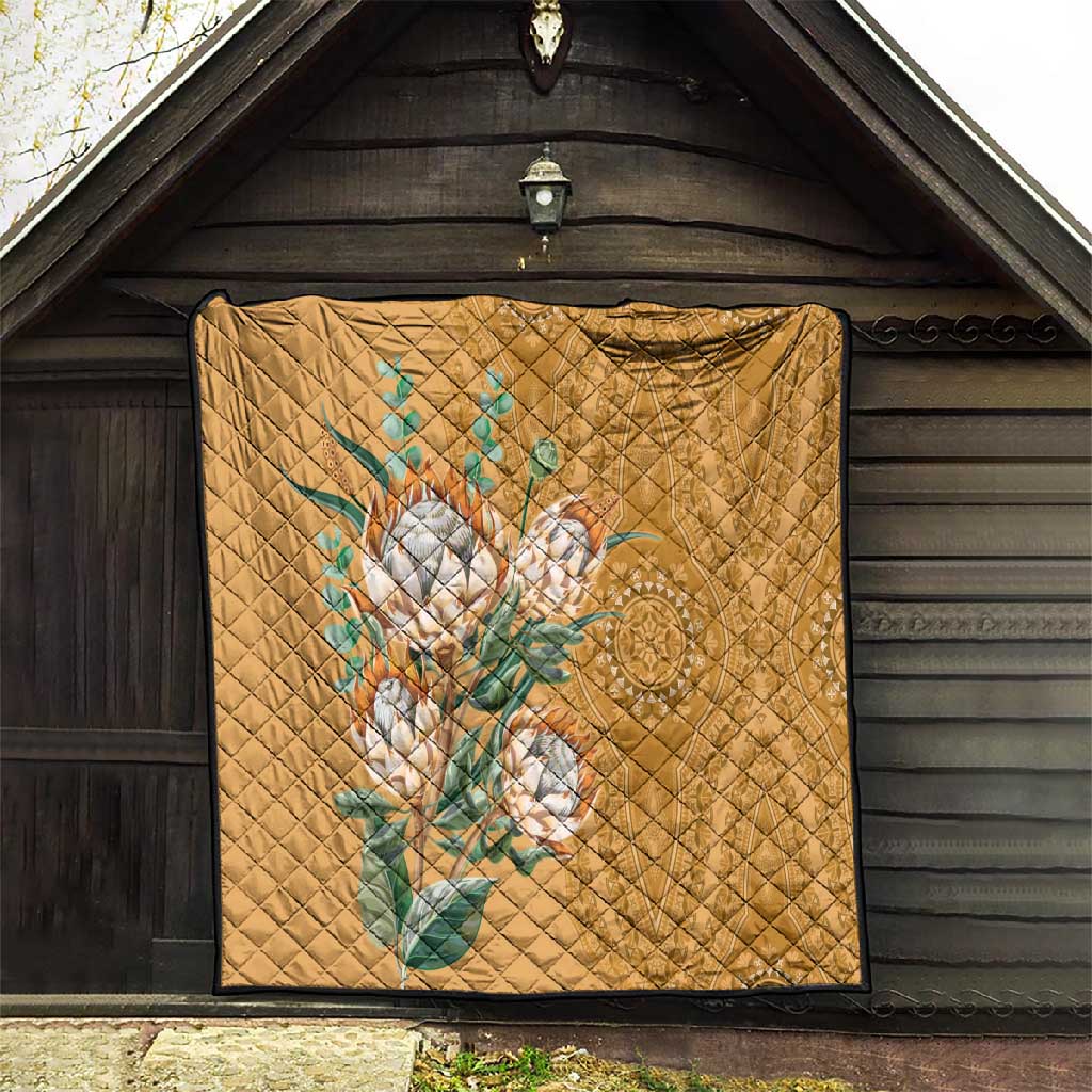 Afro King Proteas Dashiki Motif Quilt Gold Style LT9