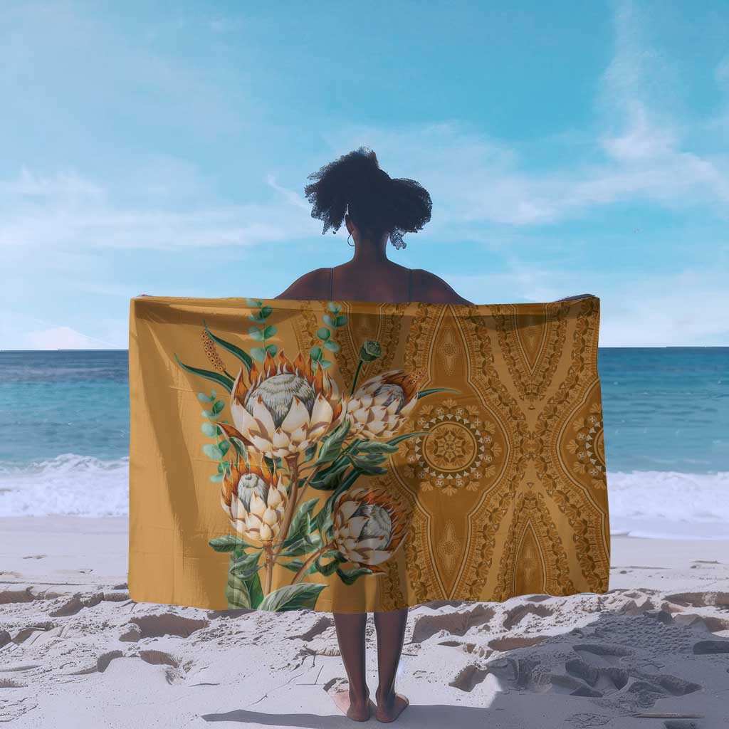 Afro King Proteas Dashiki Motif Sarong Gold Style LT9