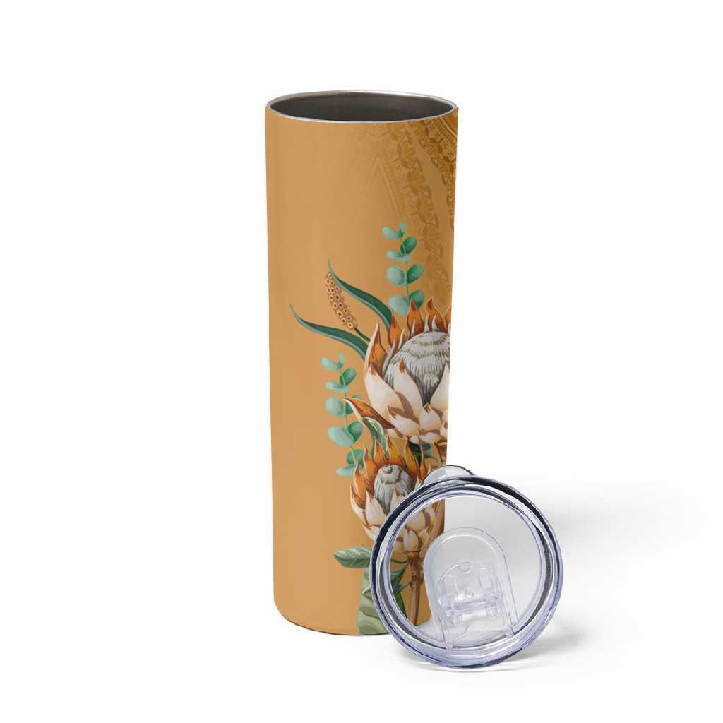 Afro King Proteas Dashiki Motif Skinny Tumbler Gold Style LT9