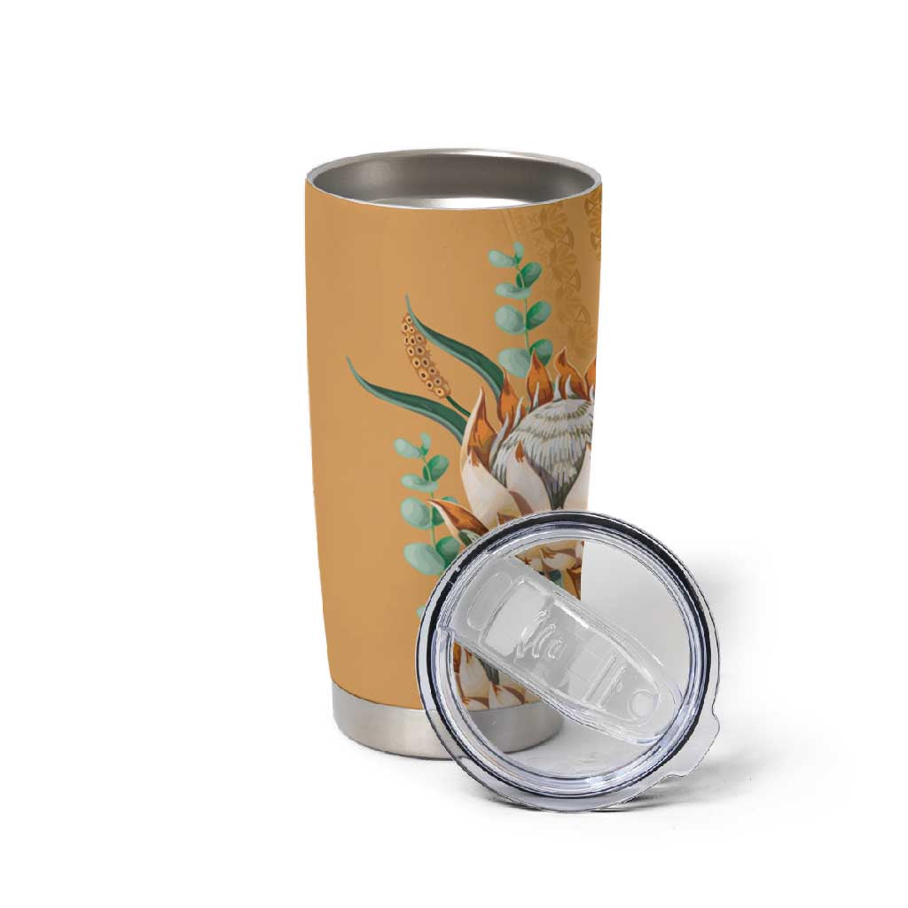 Afro King Proteas Dashiki Motif Tumbler Cup Gold Style LT9