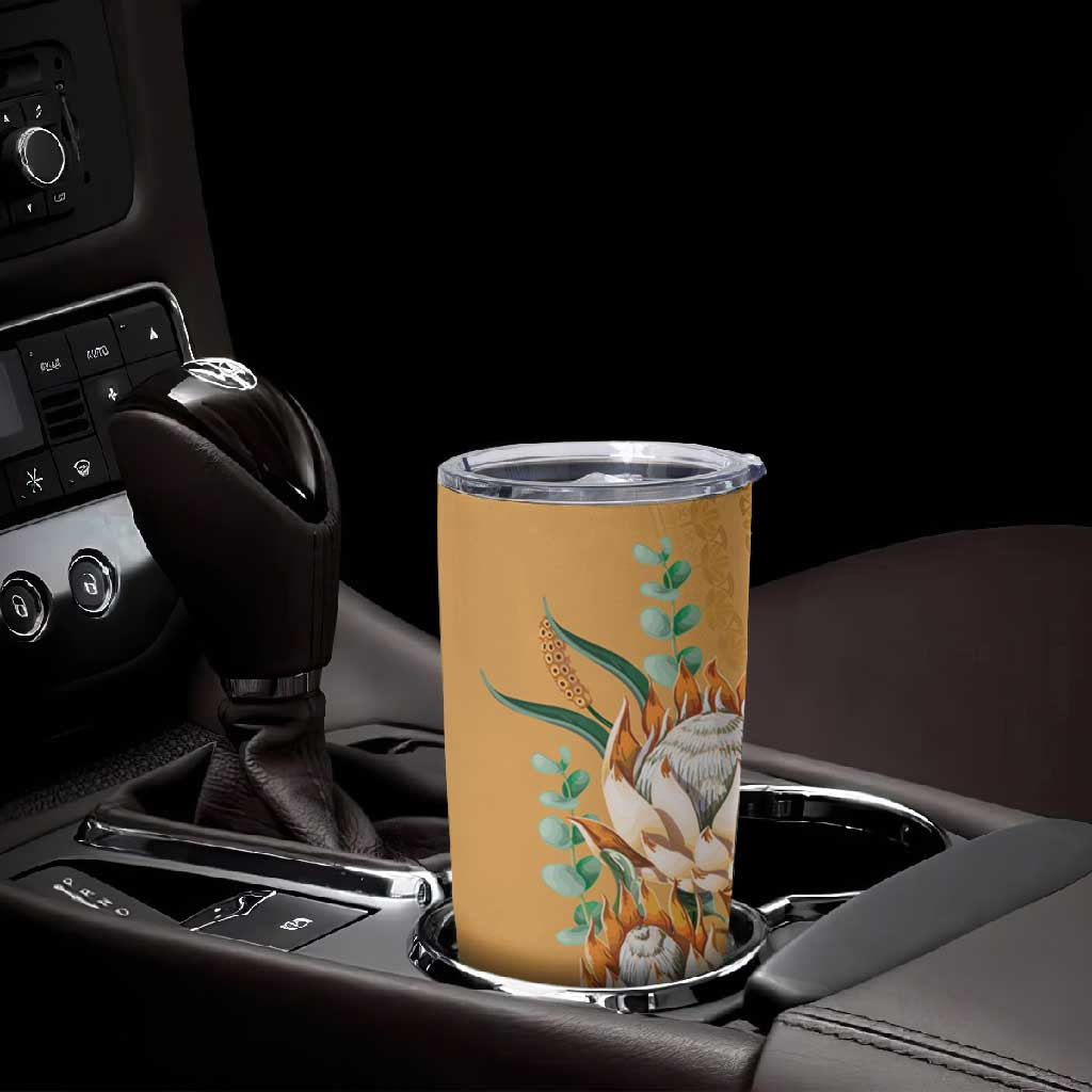 Afro King Proteas Dashiki Motif Tumbler Cup Gold Style LT9