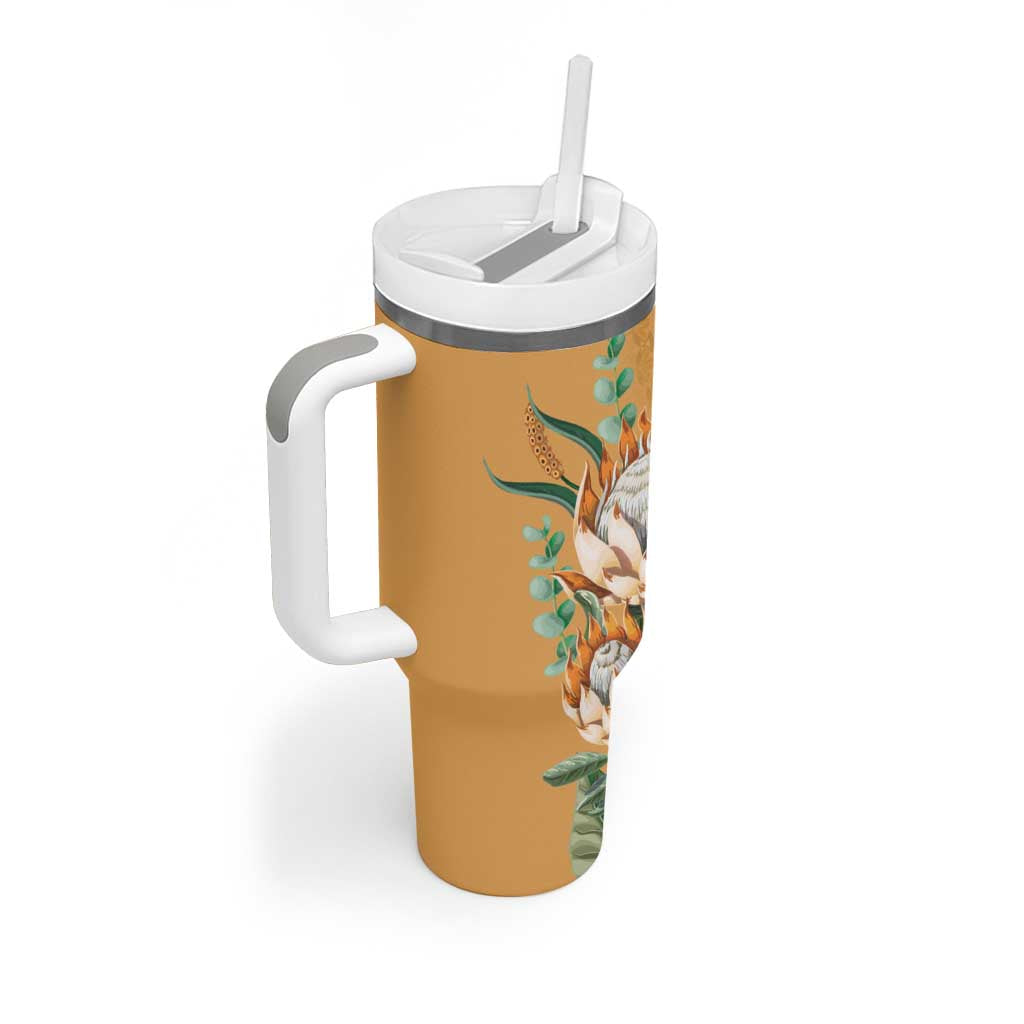 Afro King Proteas Dashiki Motif Tumbler With Handle Gold Style LT9