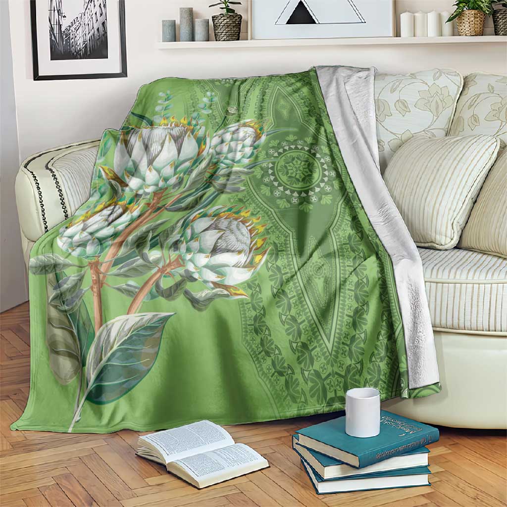 Afro King Proteas Dashiki Motif Blanket Green Style LT9