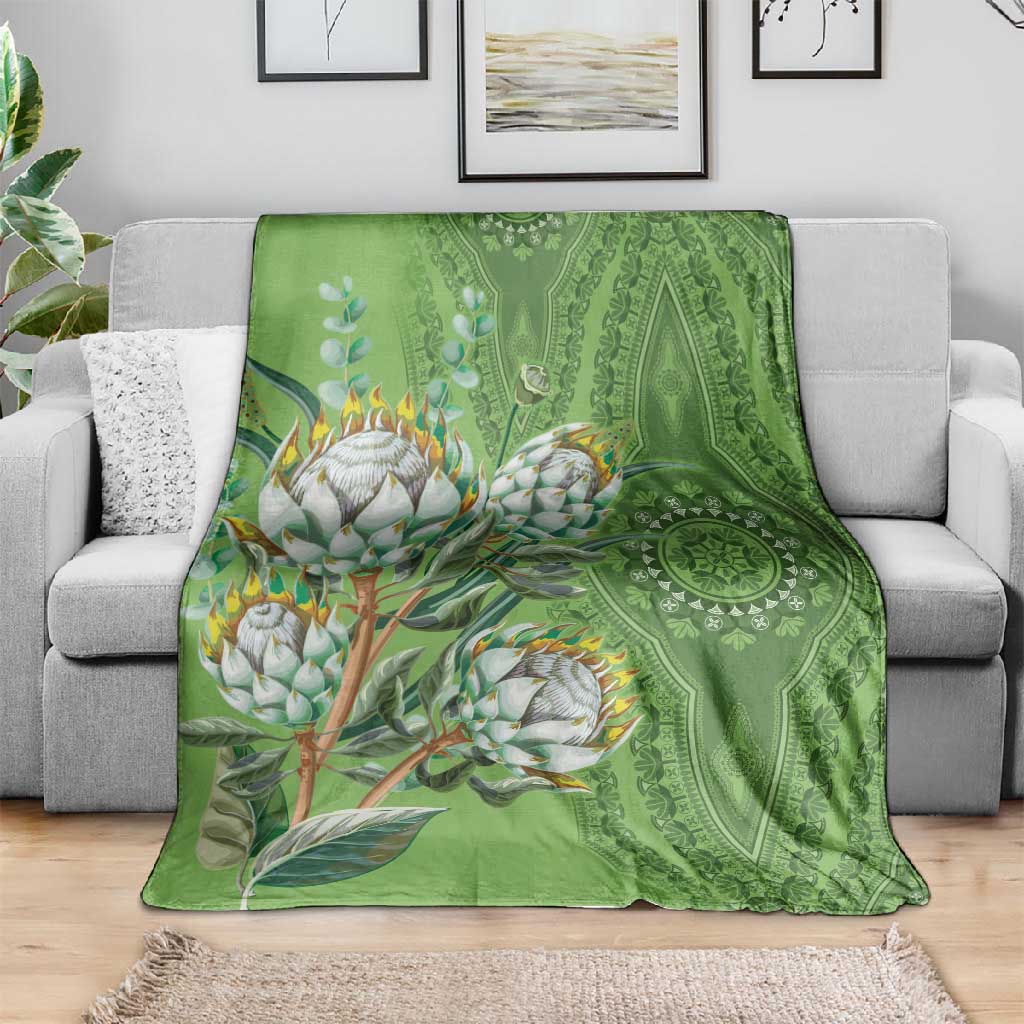 Afro King Proteas Dashiki Motif Blanket Green Style LT9