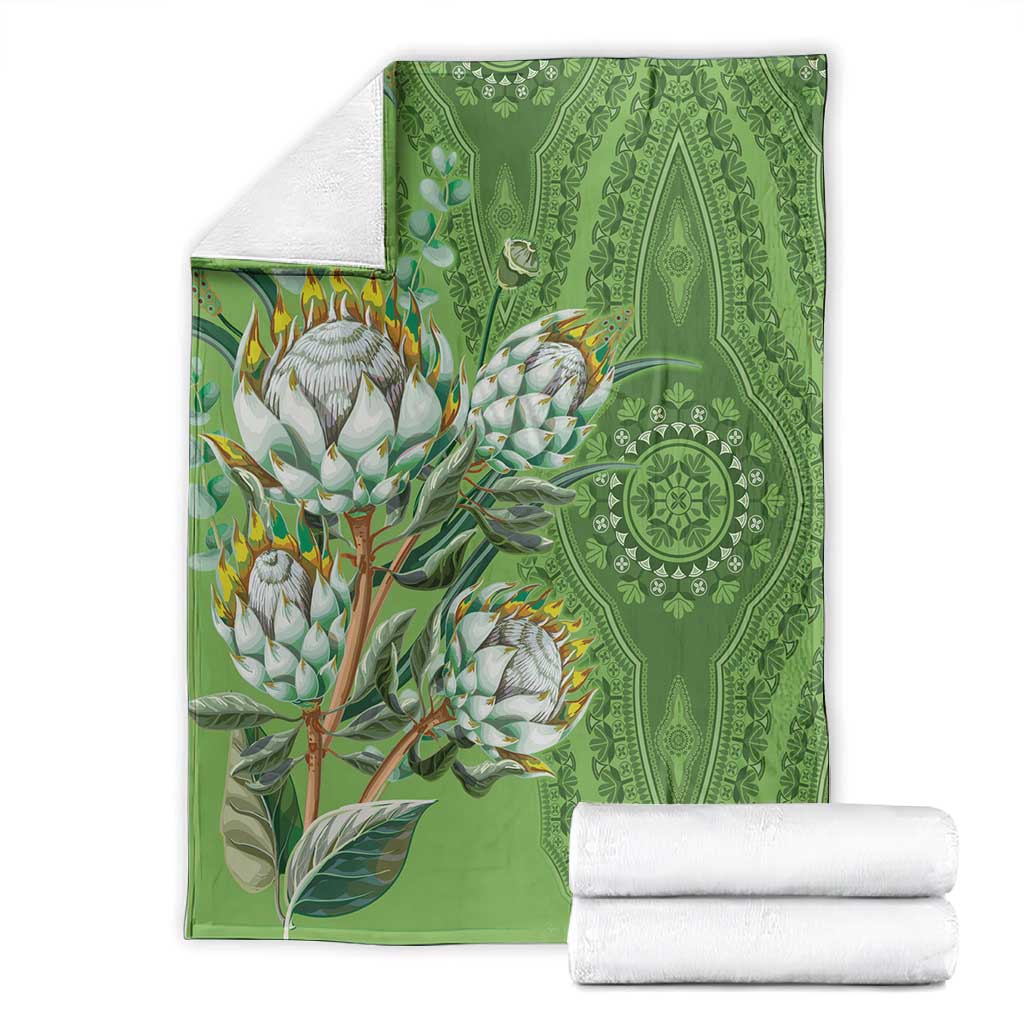 Afro King Proteas Dashiki Motif Blanket Green Style LT9