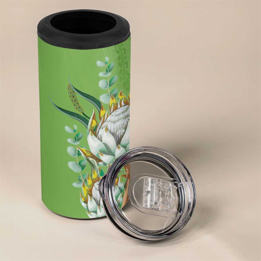 Afro King Proteas Dashiki Motif 4 in 1 Can Cooler Tumbler Green Style LT9