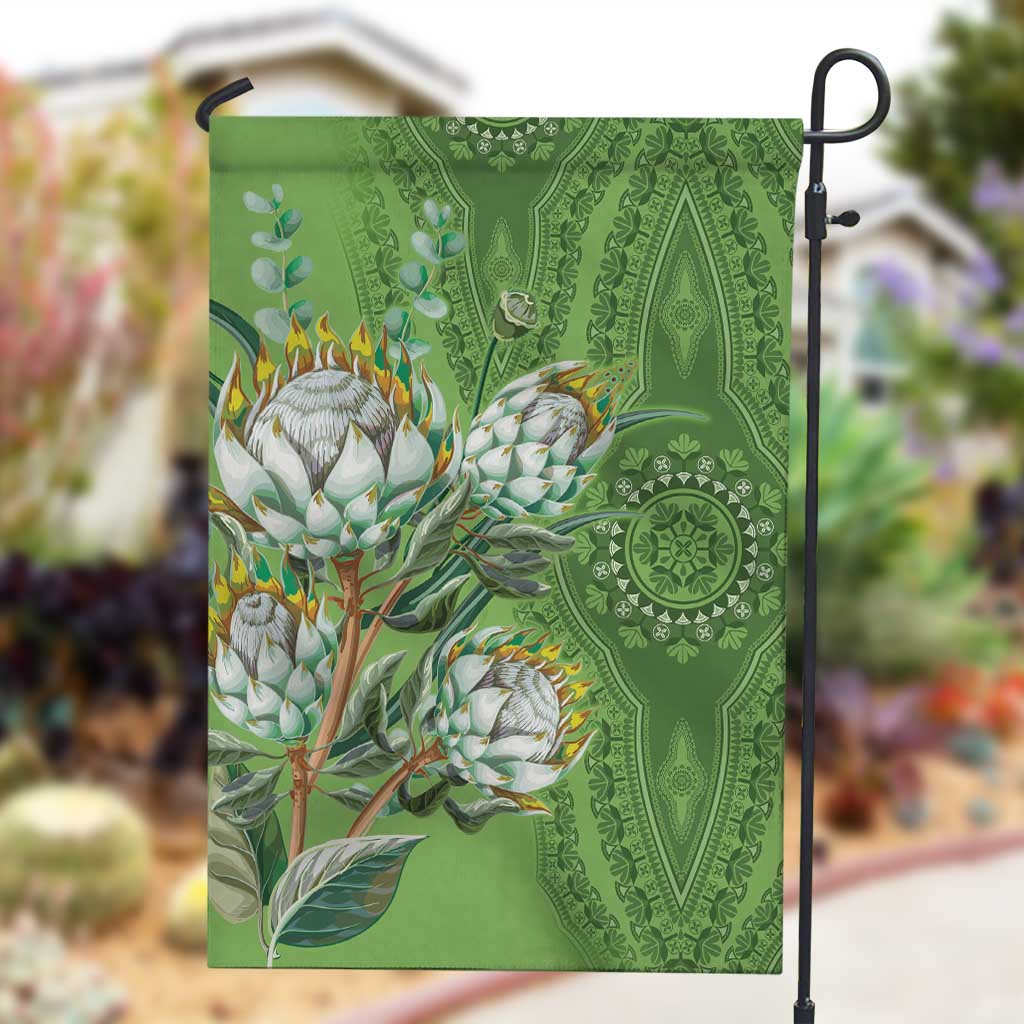 Afro King Proteas Dashiki Motif Garden Flag Green Style LT9