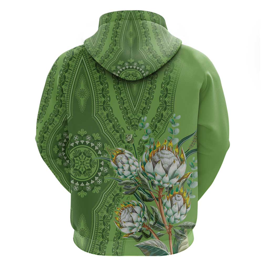 Africa King Proteas Dashiki Motif Hoodie Green Style LT9