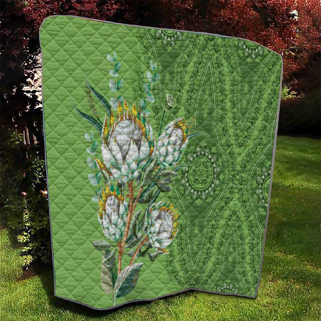 Afro King Proteas Dashiki Motif Quilt Green Style LT9