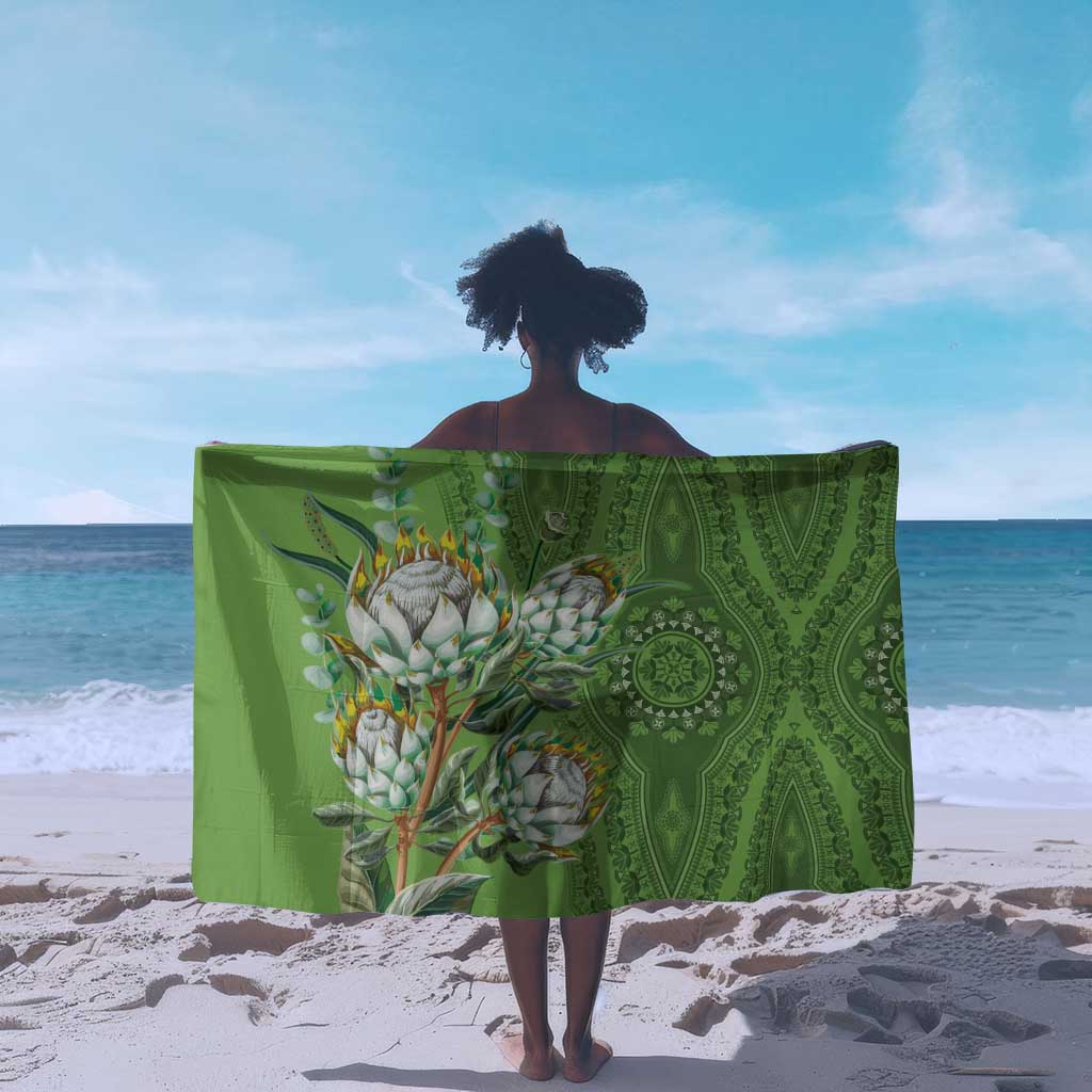 Afro King Proteas Dashiki Motif Sarong Green Style LT9