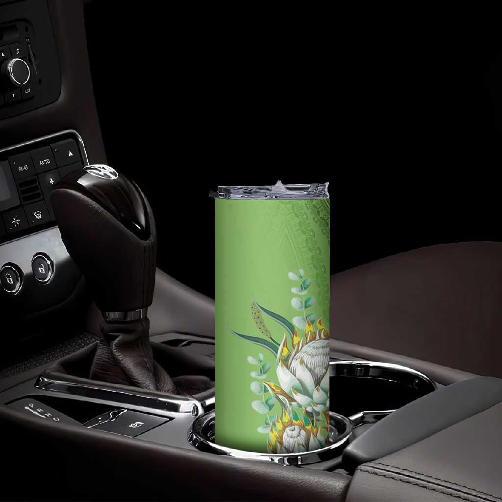 Afro King Proteas Dashiki Motif Skinny Tumbler Green Style LT9