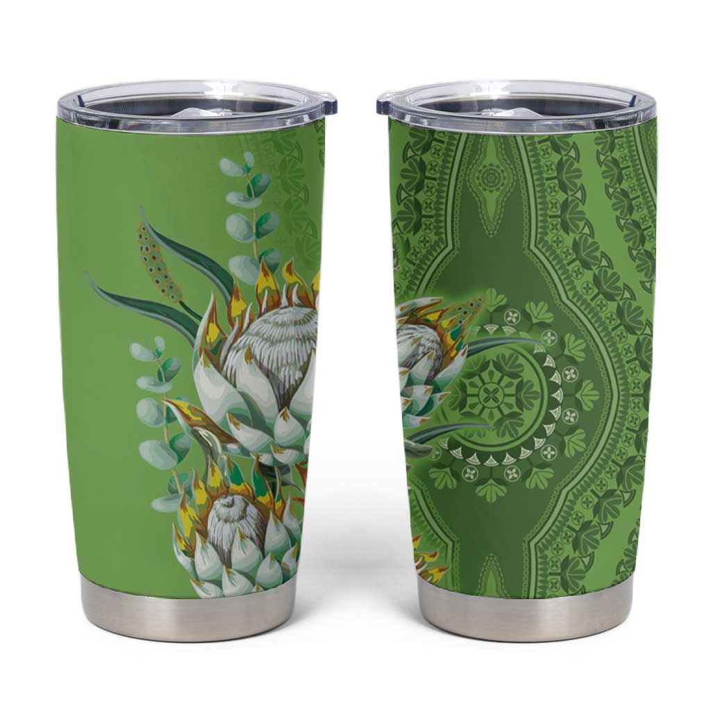 Afro King Proteas Dashiki Motif Tumbler Cup Green Style LT9