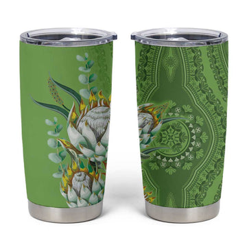 Afro King Proteas Dashiki Motif Tumbler Cup Green Style LT9