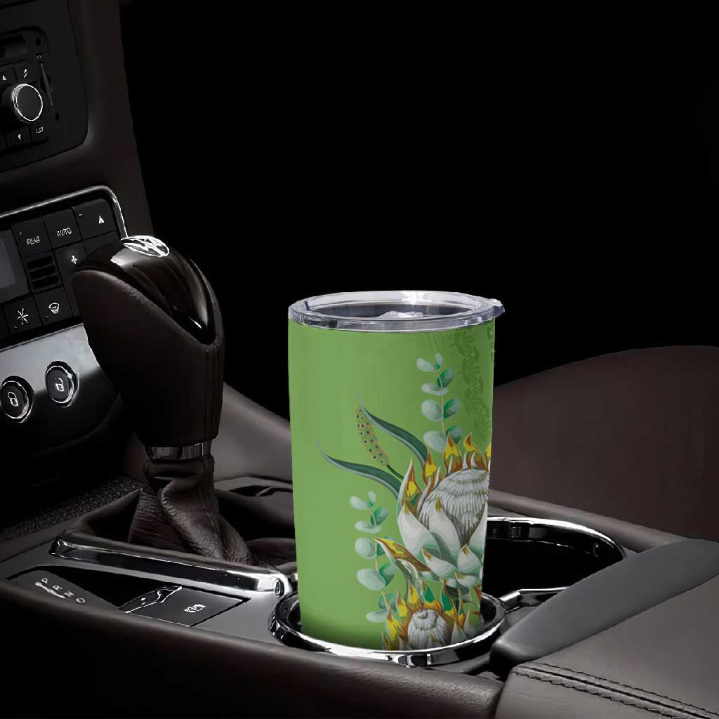 Afro King Proteas Dashiki Motif Tumbler Cup Green Style LT9