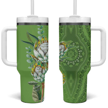 Afro King Proteas Dashiki Motif Tumbler With Handle Green Style LT9