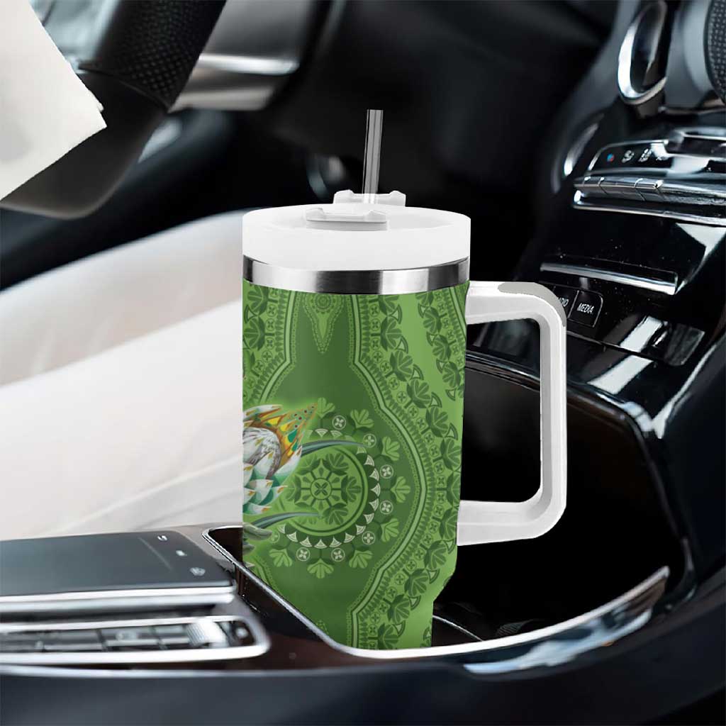 Afro King Proteas Dashiki Motif Tumbler With Handle Green Style LT9