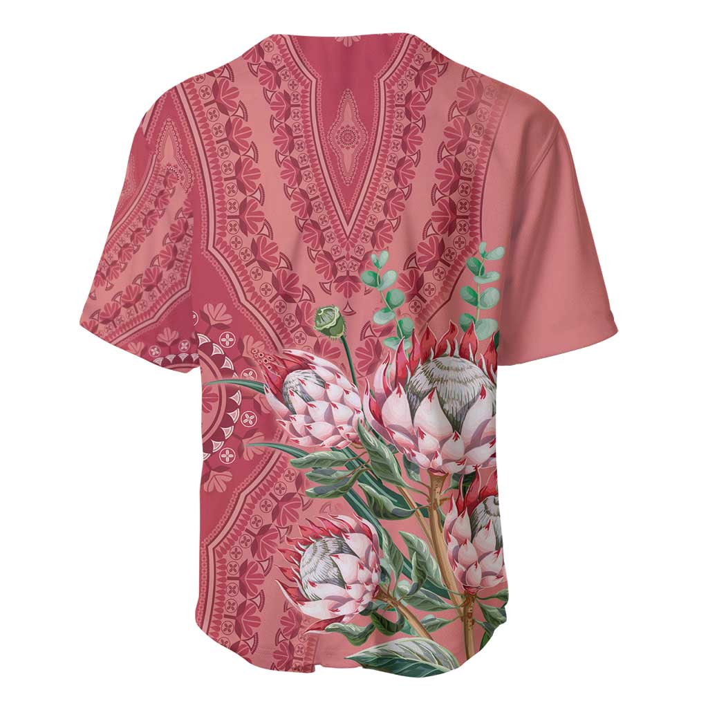 Afro King Proteas Dashiki Motif Baseball Jersey Peach Style LT9