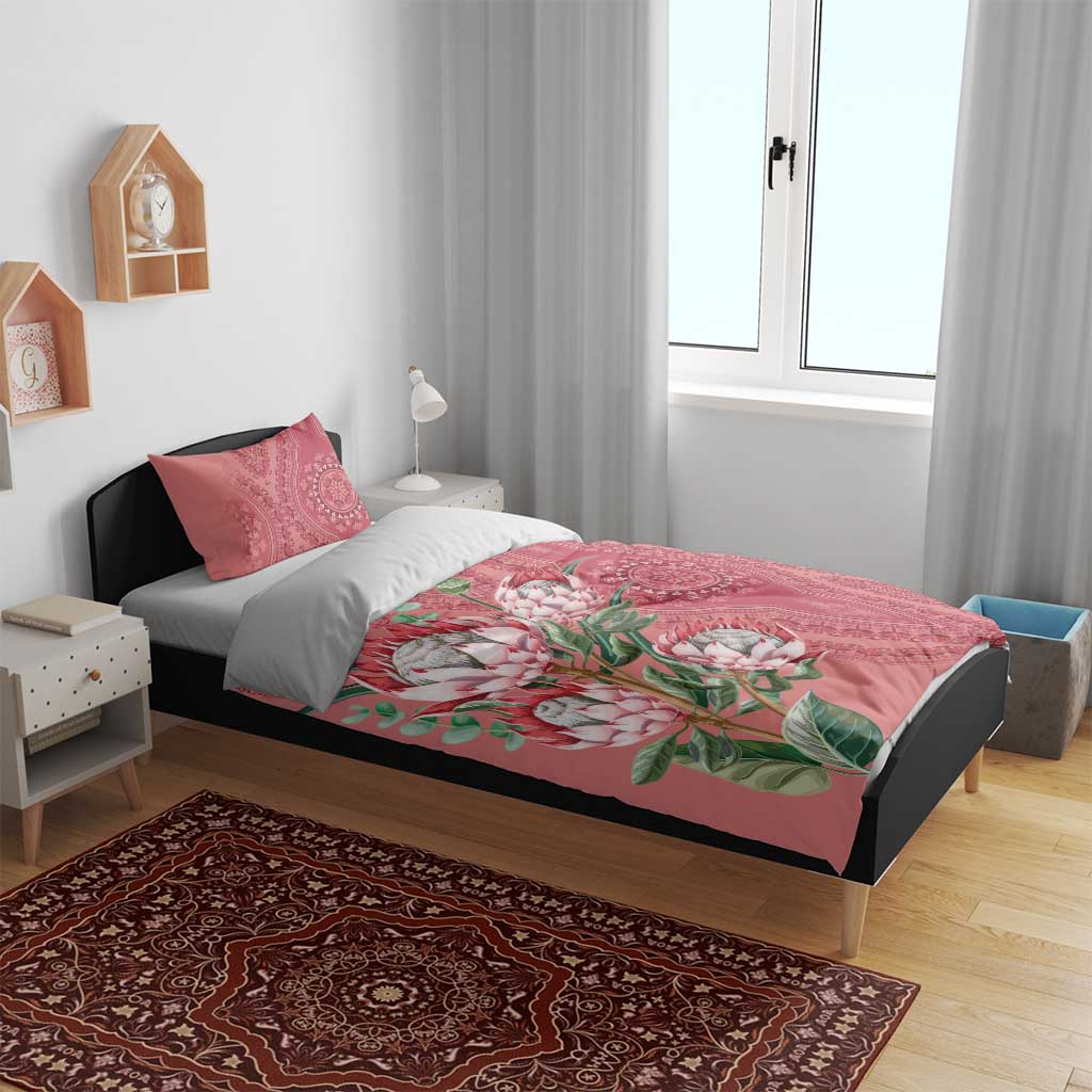 Afro King Proteas Dashiki Motif Bedding Set Peach Style LT9