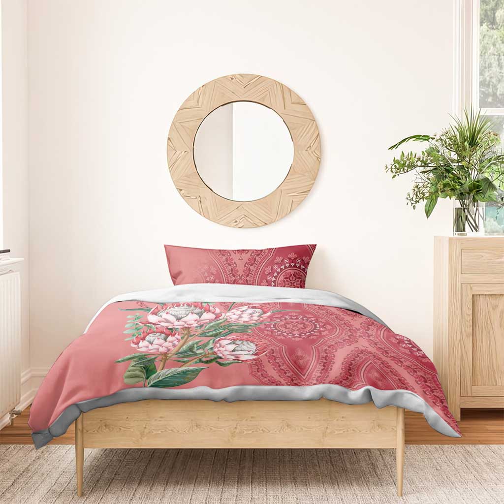 Afro King Proteas Dashiki Motif Bedding Set Peach Style LT9