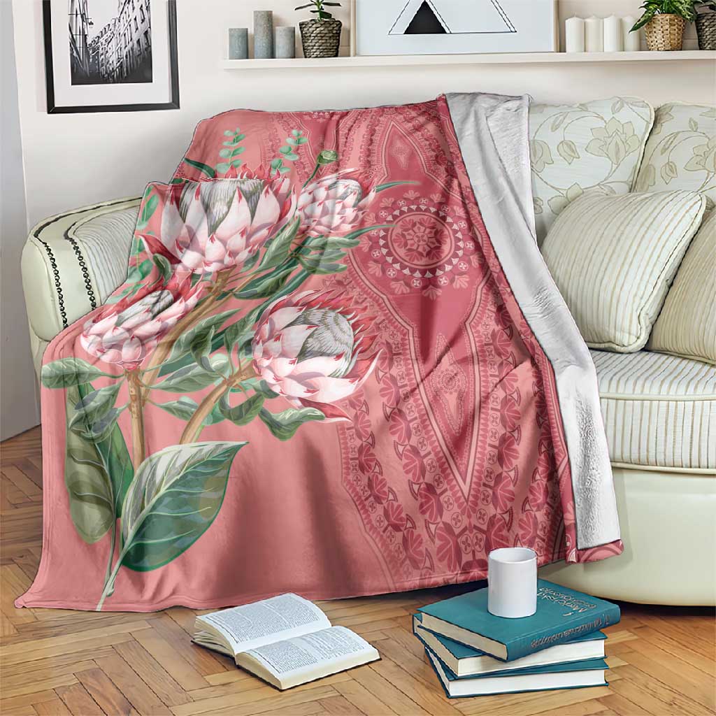 Afro King Proteas Dashiki Motif Blanket Peach Style LT9