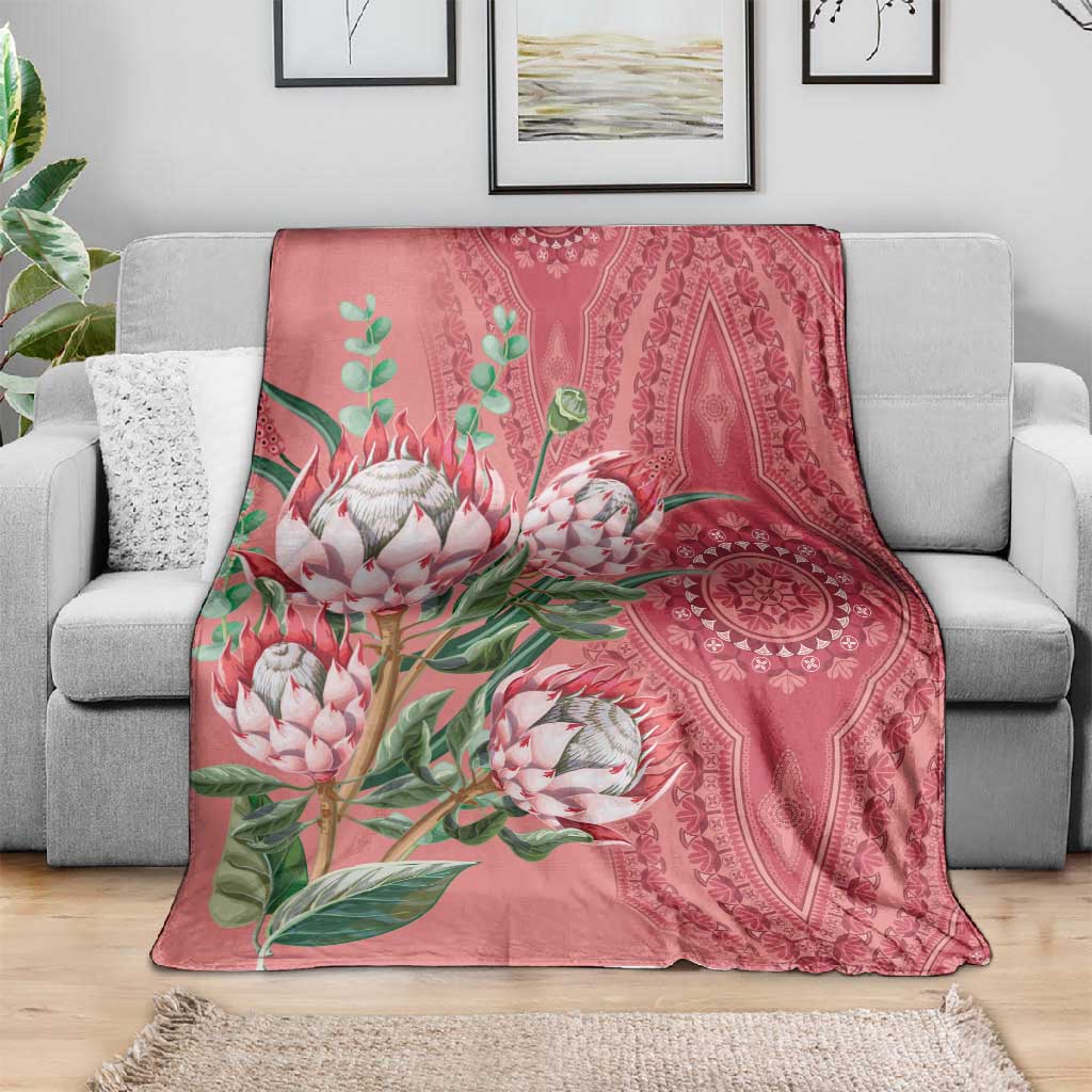 Afro King Proteas Dashiki Motif Blanket Peach Style LT9