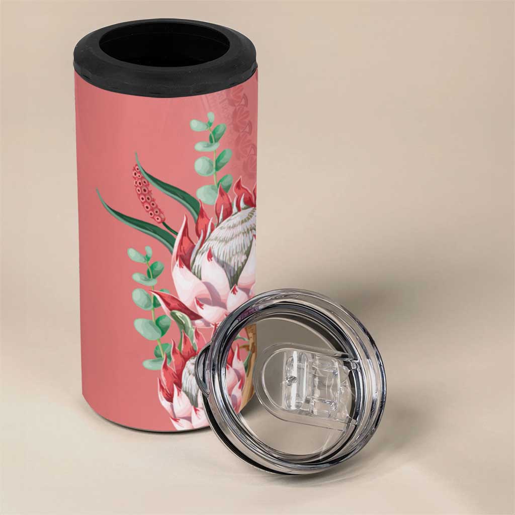 Afro King Proteas Dashiki Motif 4 in 1 Can Cooler Tumbler Peach Style LT9