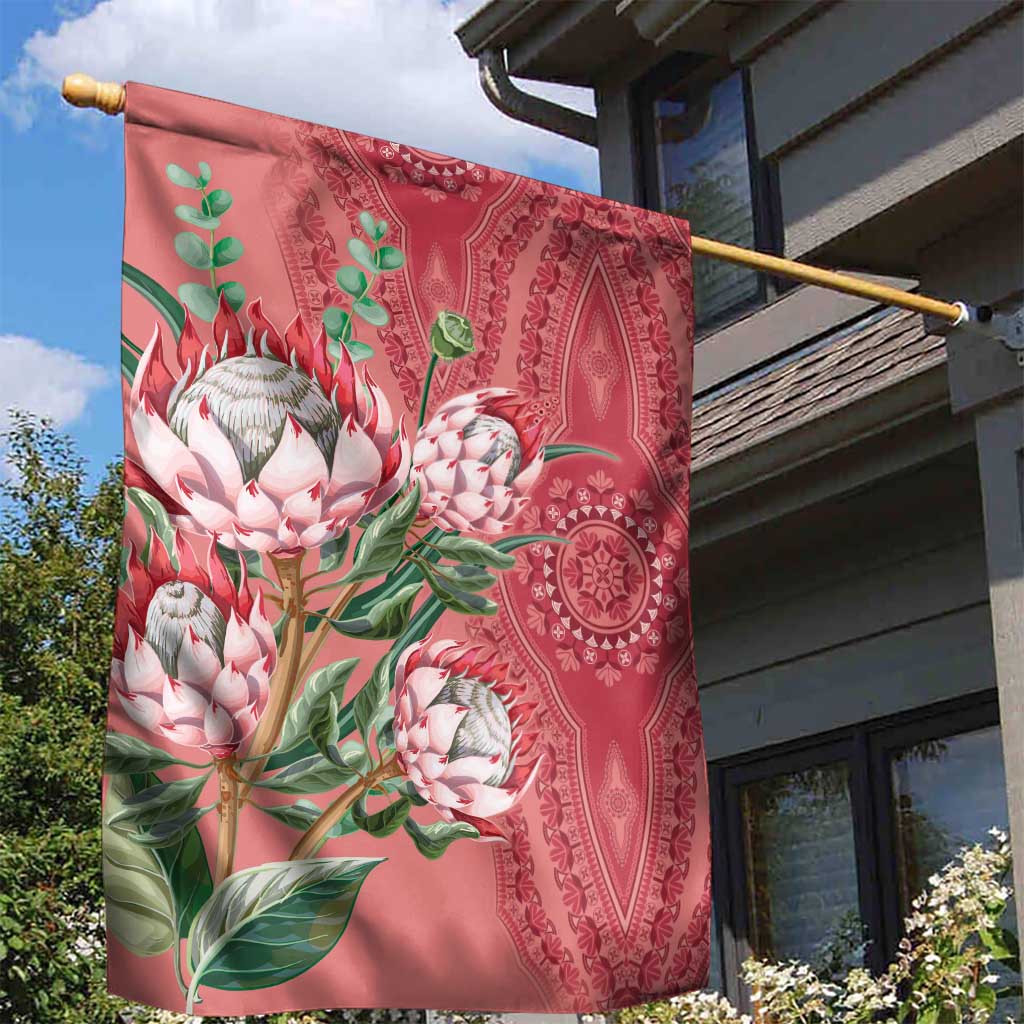 Afro King Proteas Dashiki Motif Garden Flag Peach Style LT9