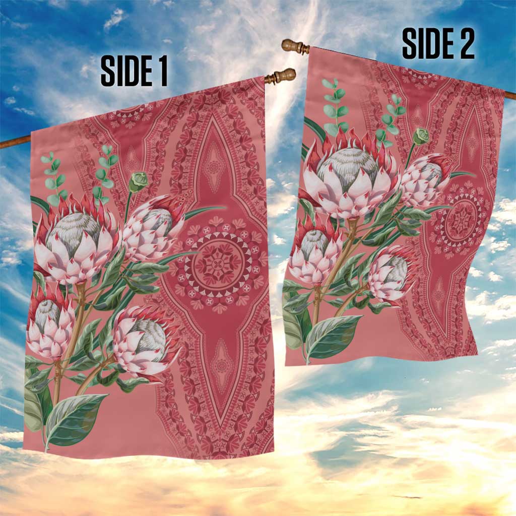 Afro King Proteas Dashiki Motif Garden Flag Peach Style LT9