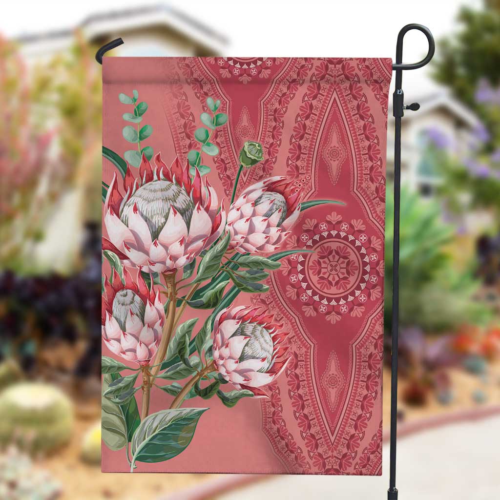 Afro King Proteas Dashiki Motif Garden Flag Peach Style LT9
