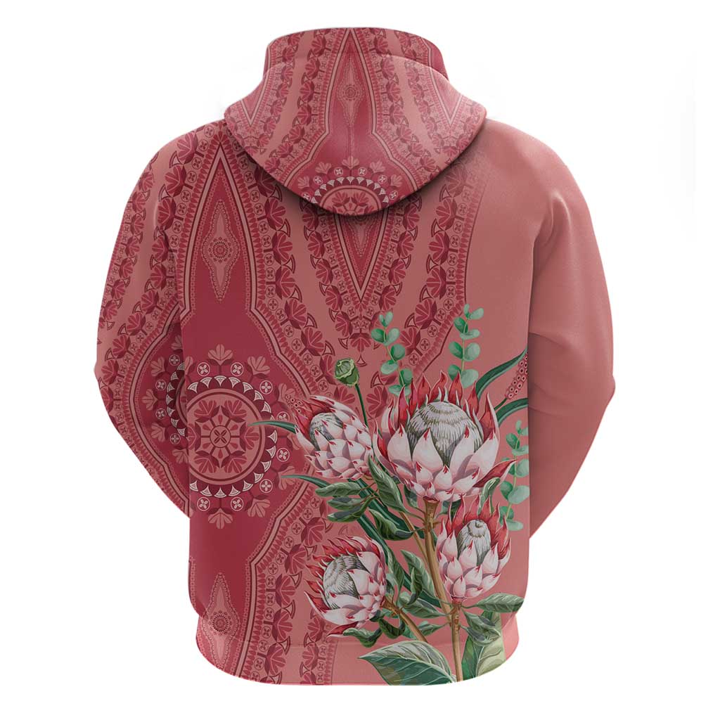 Africa King Proteas Dashiki Motif Hoodie Peach Style LT9