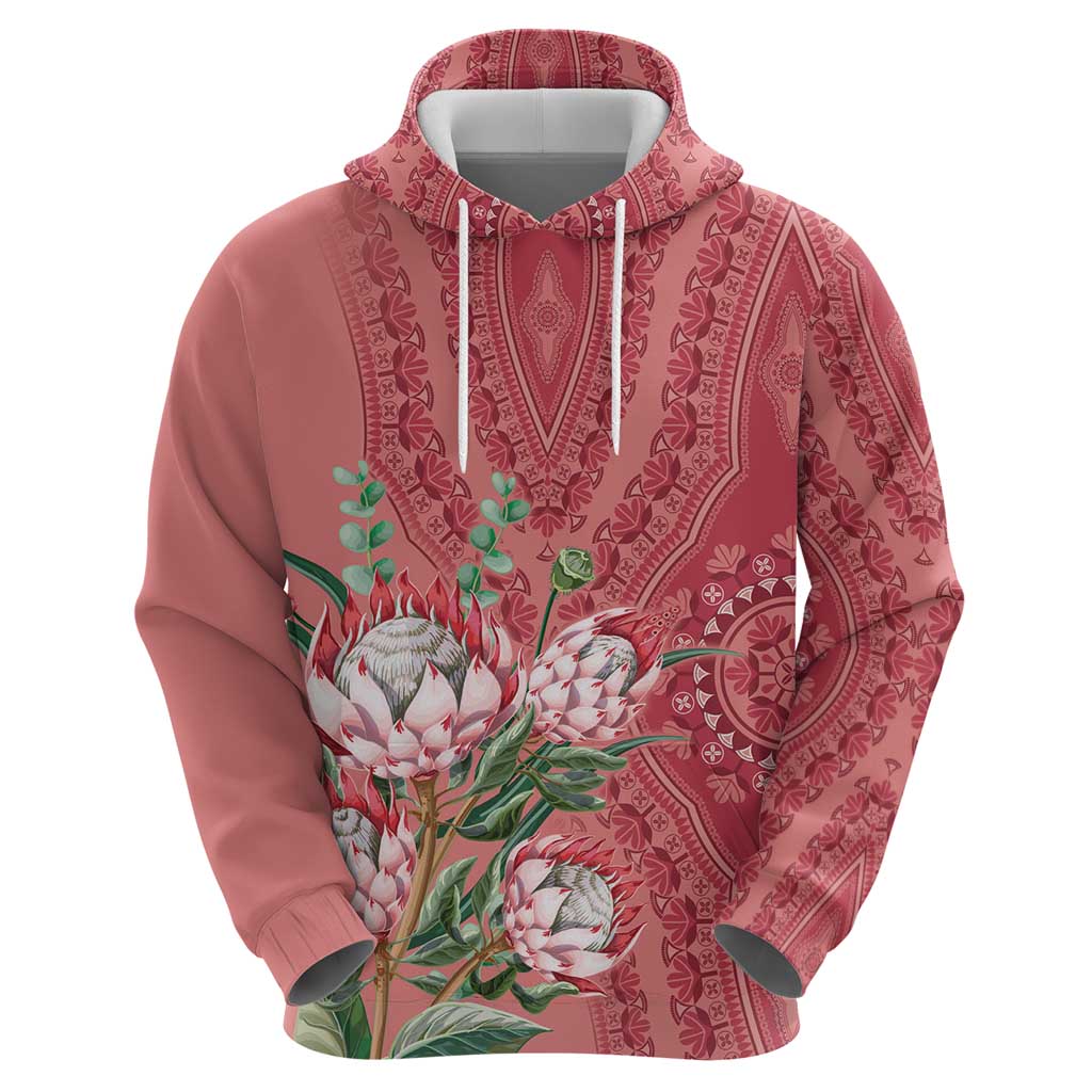 Africa King Proteas Dashiki Motif Hoodie Peach Style LT9