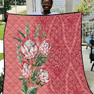 Afro King Proteas Dashiki Motif Quilt Peach Style LT9