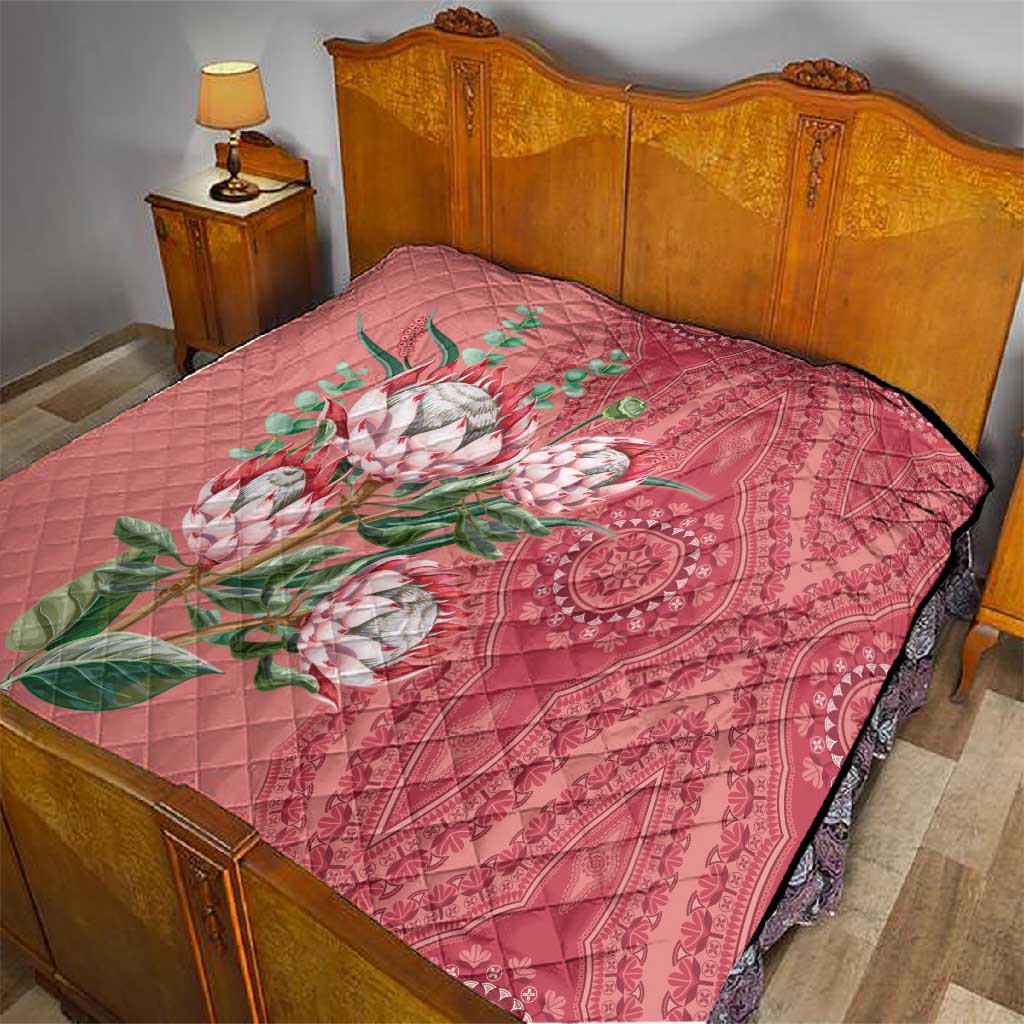 Afro King Proteas Dashiki Motif Quilt Peach Style LT9