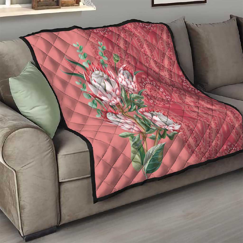 Afro King Proteas Dashiki Motif Quilt Peach Style LT9