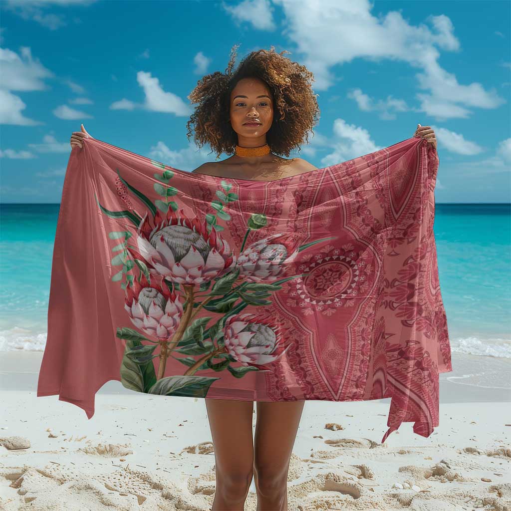 Afro King Proteas Dashiki Motif Sarong Peach Style LT9
