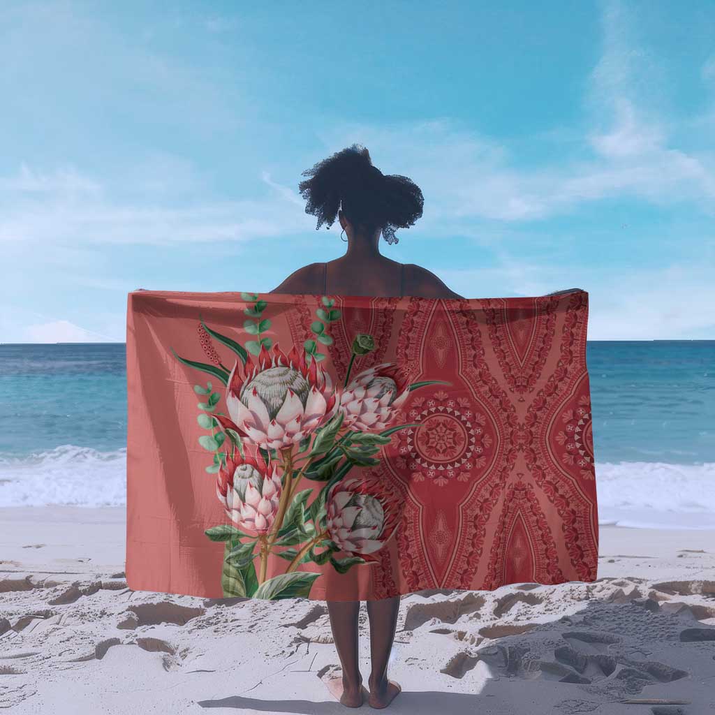 Afro King Proteas Dashiki Motif Sarong Peach Style LT9